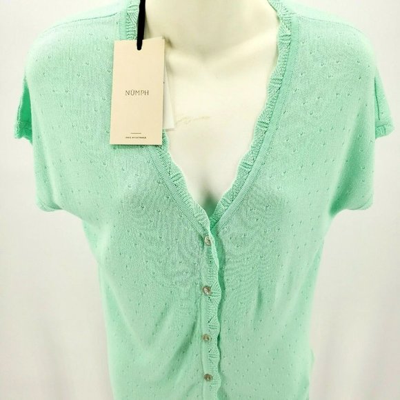 Bundle NWT Short Sleeve Top Blouse Cardigan Teal Green and Yellow S / M / L - Picture 9 of 16